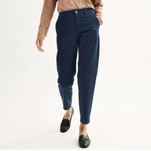 SONOMA Goods for Life High Rise Straight Leg Utility Pants in Blue (M) NWT!